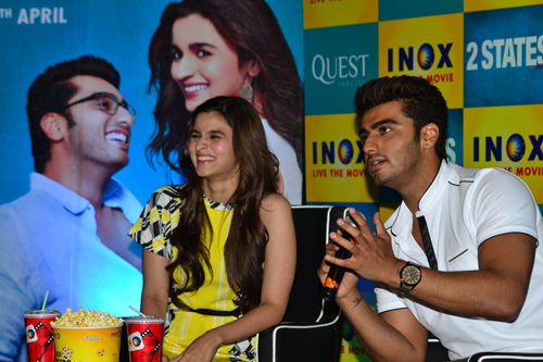 Arjun, Alia promote '2 States' in Kolkata