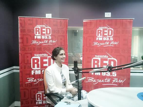 Soman  visits Red FM studio to promote 'Khoobsurat'