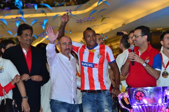 Atletico de Kolkata celebrate ISL victory in Kolkata