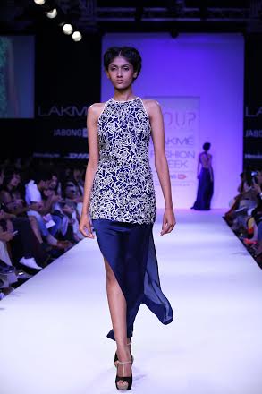 Geeta Basra walks for  Sougat Paul at Lakme Fashion Week