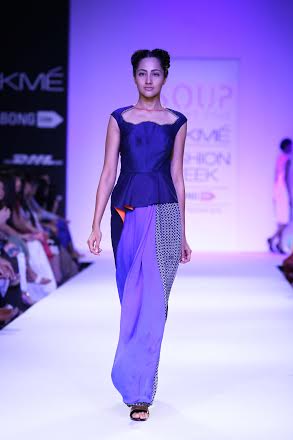 Geeta Basra walks for  Sougat Paul at Lakme Fashion Week