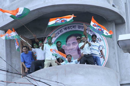 TMC supporters celebrate victory