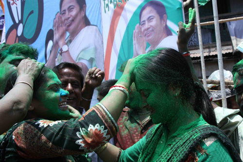 TMC supporters celebrate victory