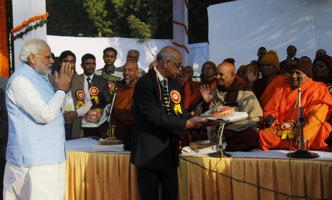  Modi paying floral tributes to Bodhisatva Babasaheb Dr. B.R. Ambedkar on his 59th Mahaparinirvan Diwas, in New Delhi 