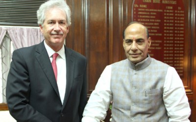 William J Burns meets Rajnath Singh