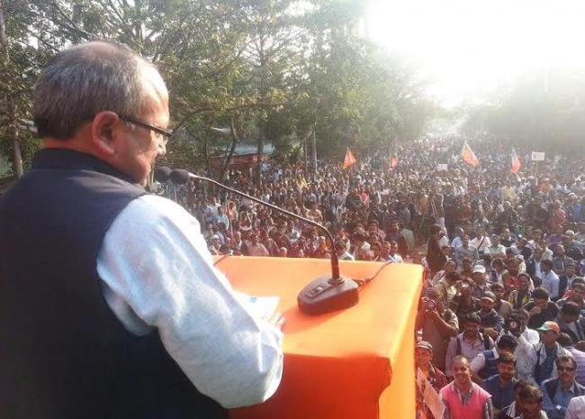 Nitin Gadkari participates in anti-corruption rally in Kolkata