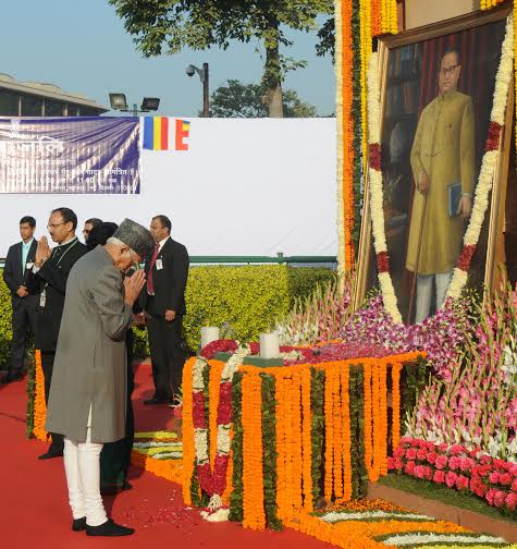  Modi paying floral tributes to Bodhisatva Babasaheb Dr. B.R. Ambedkar on his 59th Mahaparinirvan Diwas, in New Delhi 