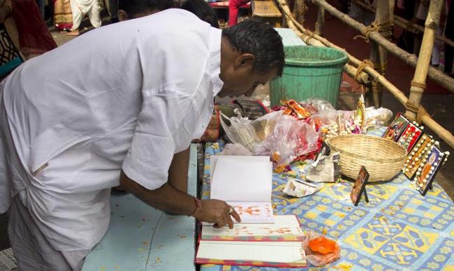Bengali New Year celebrations at Kalighat Temple in Kolkata