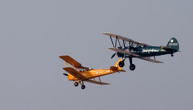 IAF women pilots, vintage flight crew interact with Curtis