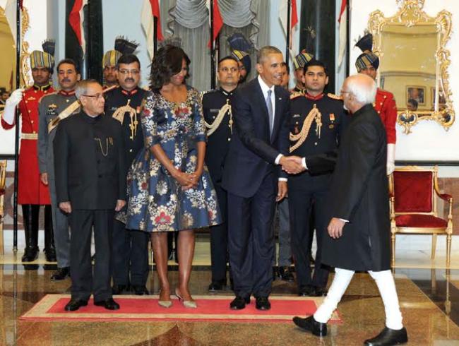Obama attends  banquet hosted  at Rashtrapati Bhavan 