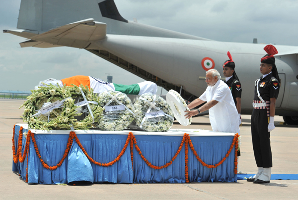  The mortal remains of the former President of India, Dr. A.P.J. Abdul Kalam