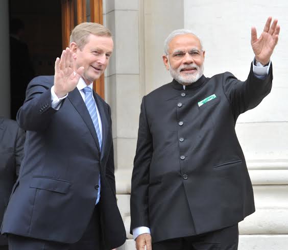 Narendra Modi arrives at the Dublin airport