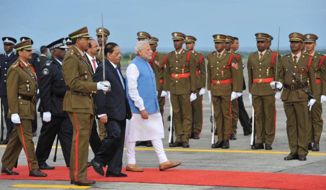 PM Modi arrives in Mauritius, meets president Rajkeswur Purryag