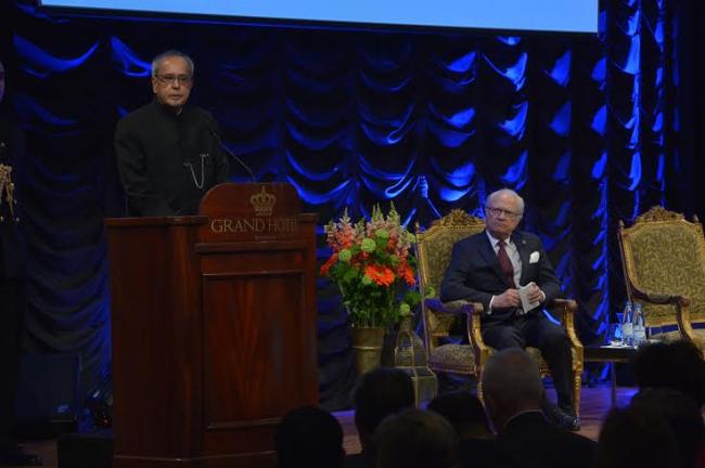 Pranab Mukherjee attends seminar on India-Sweden partnership in Stockholm