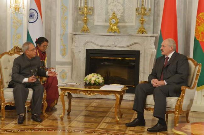 Mukherjee meets Belarus President