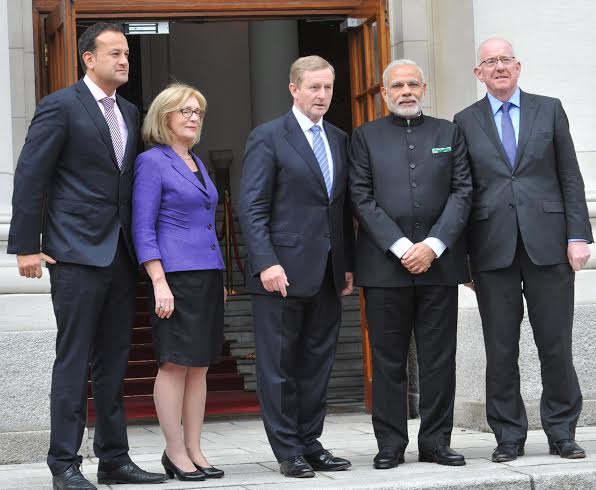 Narendra Modi arrives at the Dublin airport
