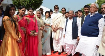 Big B attends pre-wedding bash of Mulayam's grandnephew in Saifai