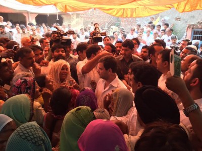 Crush the weak, this is Modi's attitude : Rahul Gandhi after visiting house of Haryana dalit children