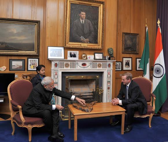 Narendra Modi arrives at the Dublin airport