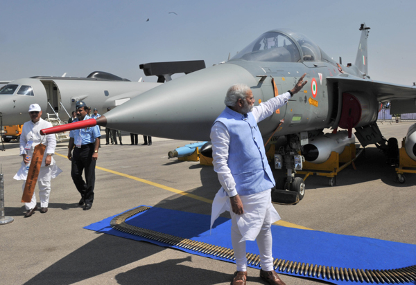 Narendra Modi at the Aero India-2015 Air Show