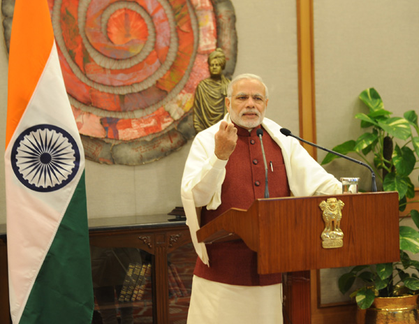 Narendra Modi addressing the National Youth Festival being held at Naya Raipur