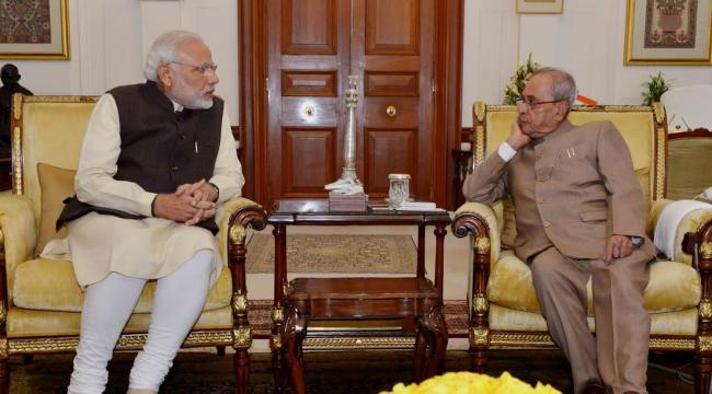 Narendra Modi calling on the President