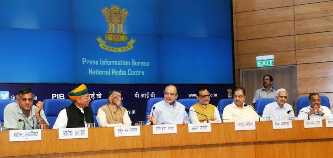 Arun Jaitley holding a Press Conference on the Goods and Services Tax (GST)