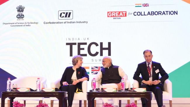 Narendra Modi meeting the Prime Minister of United Kingdom