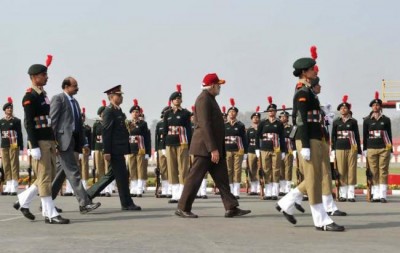  Narendra Modi taking salute from the NCC cadets