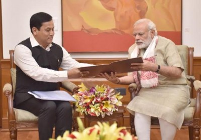 Assam CM Sonowal calls on PM Modi in New Delhi