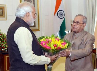 PM Modi calls on Pranab Mukherjee prior to the President's departure for south India  