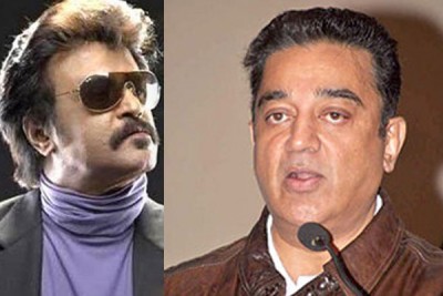 Rajni greets Kamal Haasan on winning French award