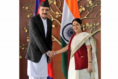 Foreign minsters of India and Nepal meet on Monday 