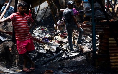 Fire guts marketplace near Kolkata, one injured