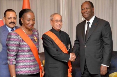 President of India honoured with highest national award of Cote dâ€™Ivoire 