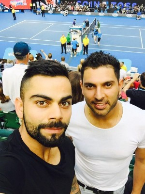Australian Open: Virat, Yuvraj attend semi-finals clash between Roger Federer, Novak Djokovic
