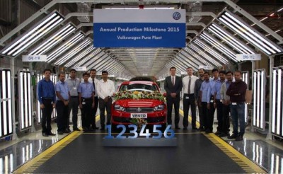 Volkswagen India records its best ever production figures in 2015 with 123,456 vehicles