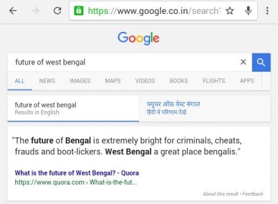 Criminals' future is bright in West Bengal, says Google