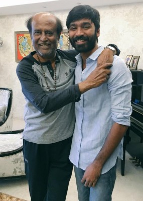 Dhanush meets  Rajinikanth on birthday