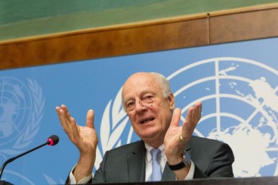With Syrian truce â€˜barely alive,â€™ UN envoy urges Russia and United States to help revitalize talks   