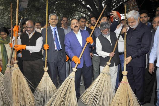 Narendra Modi with a group of underprivileged students