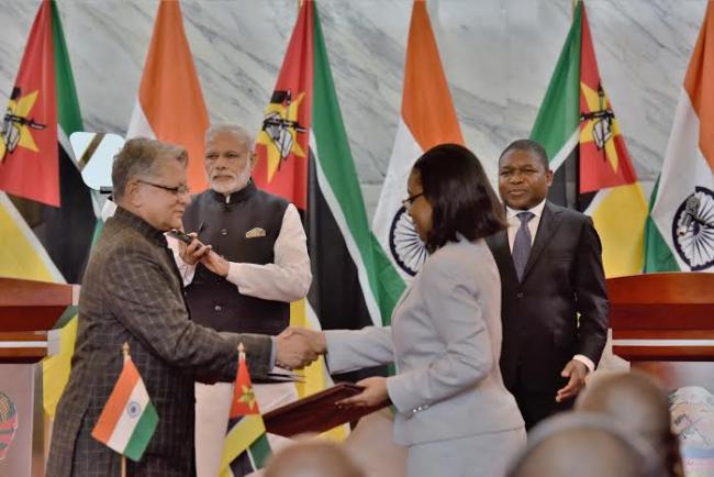 Narendra Modi arrives at Maputo