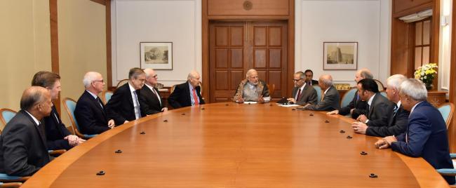 Narendra Modi performing the â€œBhumi Pujanâ€