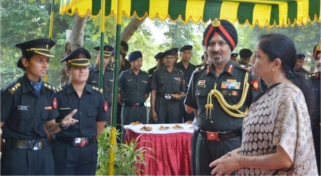 Nirmala Sitharaman interacts with Junior Commissioned Officers, Other Ranks 