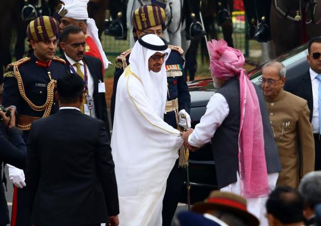 VVIPs arriving at saluting dais on the occasion of 68th Republic Day Parade