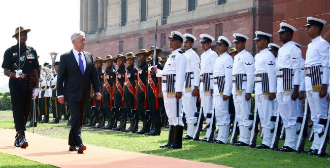 Nirmala Sitharaman and US Secretary of Defence James Mattis at delegation-level talks