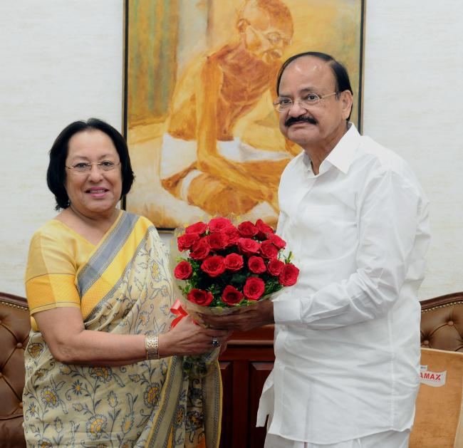 Venkaiah Naidu meets Raj Kumar Singh, Najma Heptulla
