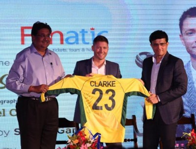 Sourav Ganguly unveils Michael Clarke's autobiography 'My Story' in Kolkata