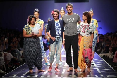 Designer Nida Mahmood displays her collection at Amazon India Fashion Week 