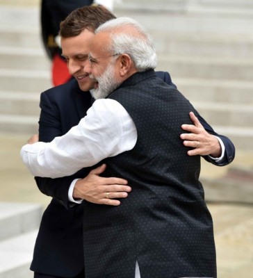 PM Modi holds talks with French President Emmanuel Macron in Paris